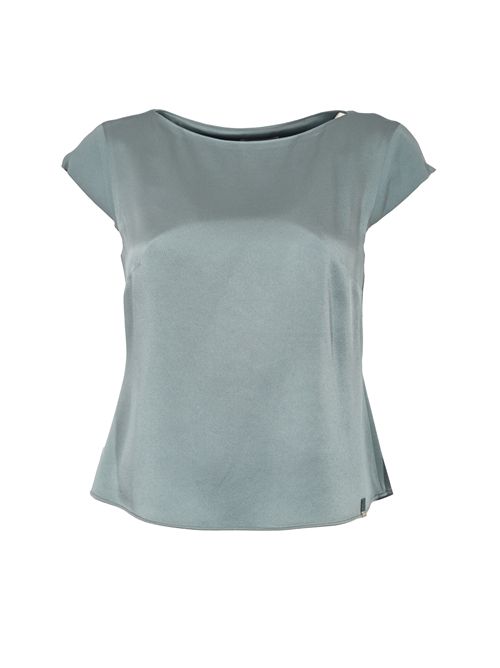 Blusa in raso di viscosa azzurro Herno | BL00009DR 127279123